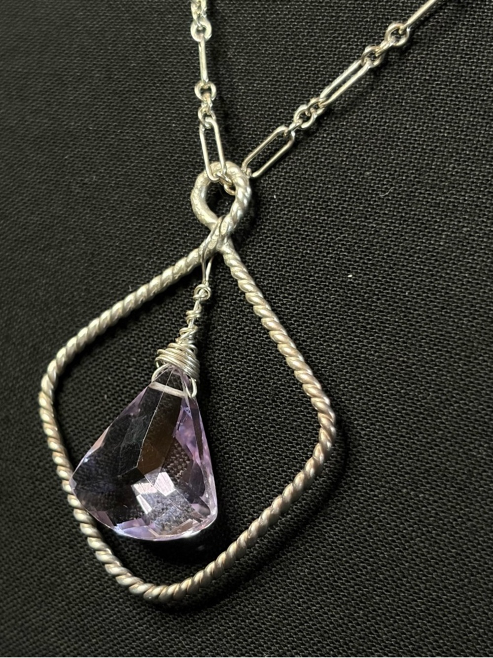 Sterling Silver Amethyst Artisan Hand Crafted Necklace